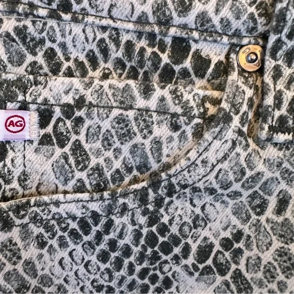 Adriano Goldschmied 28R Jeans Pants Python Snake Pattern Mari High Rise Straight - Picture 10 of 13